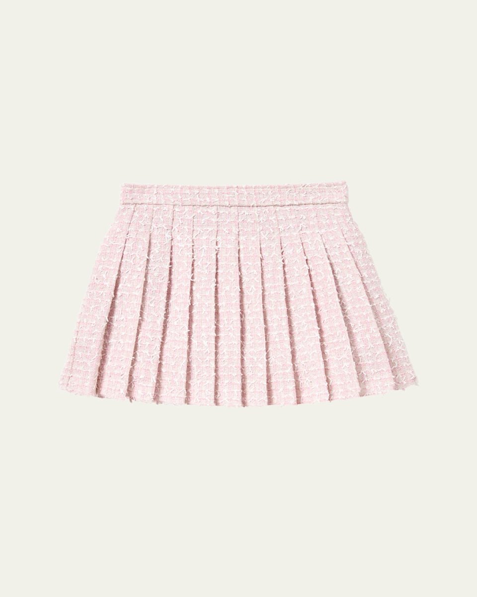 Girl's Bow Boucle Mini Skirt